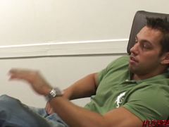 Housewife goes for cock on casting coach in front of husband