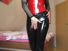German Latex Milf Masturbating and Dirty Talk  (n-r)